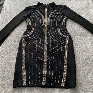 Fashion Nova Black Bandage Midi Dress